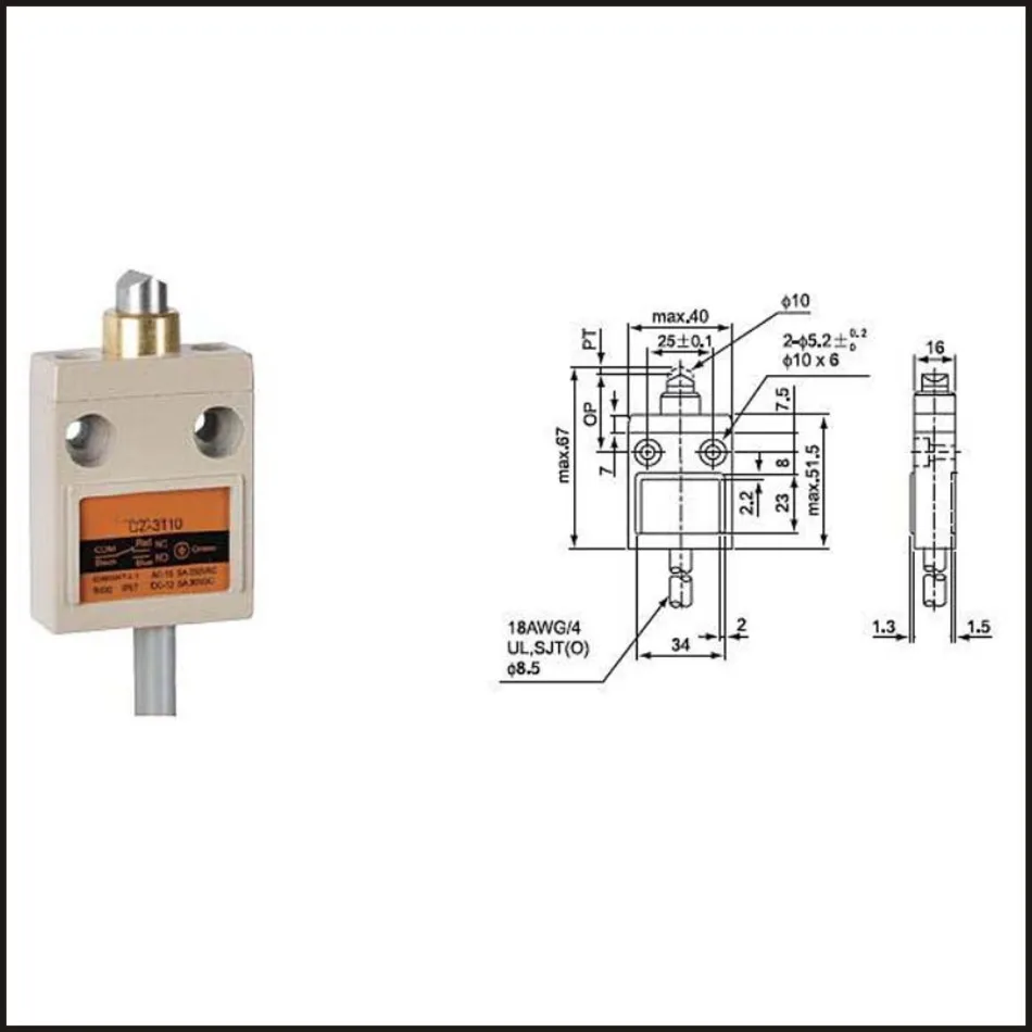 Дорожный концевой выключатель 15 А Электрический предохранительный ключ