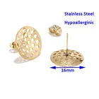 Новинка 2019, 6 шт.лот, круглое основание из нержавеющей стали для сережек, коннектор для подвесок сделай сам, ювелирные аксессуары ручной работы