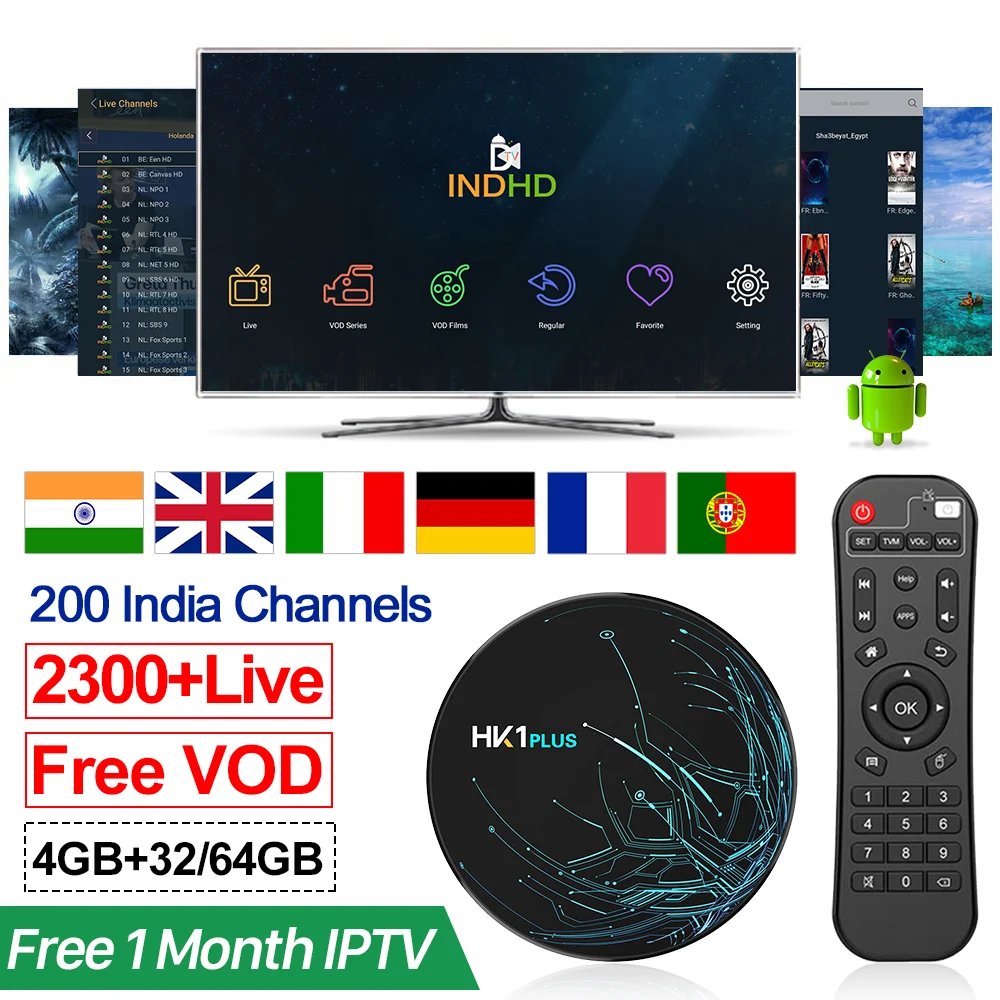 IP tv Италия HK1 Plus 1 месяц Индия Турецкий Пакистан подписка Android 8 Smart Box Германия