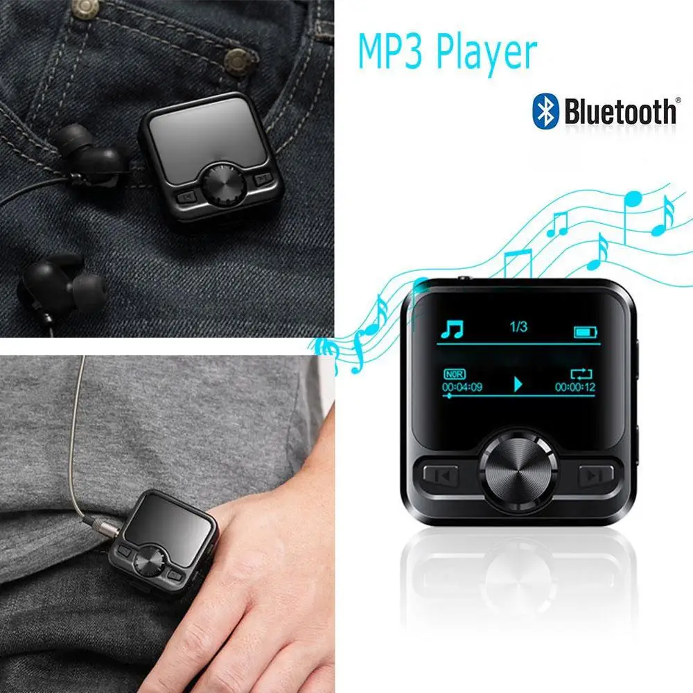 Мини 8 Гб HIFI Спортивный Bluetooth MP3 плеер цифровой Аудио Диктофон профессиональный 8 Гб OLED экран радио Диктофон