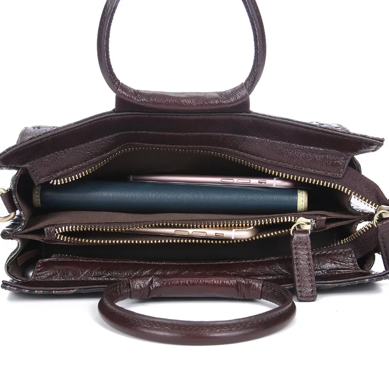 Высококачественная женская сумка из натуральной тисненой кожи известного