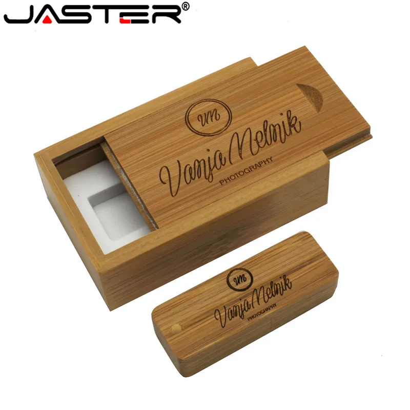 JASTER Натуральные Деревянные usb + коробка USB флэш накопитель bamboo pendrive 4G 8GB 16GB 32GB