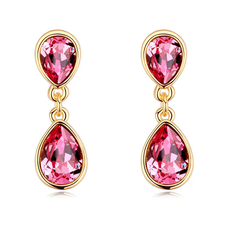 

ANNGILL Luxury Crystals from Swarovski Trendy Boho Statement Long Earrings Wedding Engagement Drop Earrings For Women