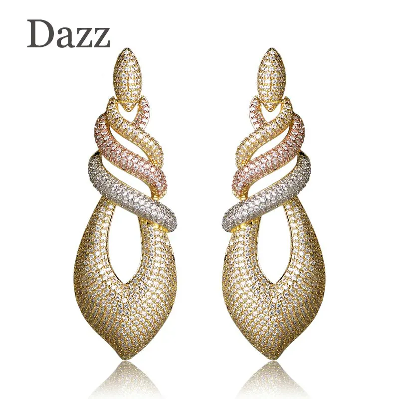 Женские серьги подвески Dazz сережки из меди с фианитами|max brinco|dangle earringsearrings max |