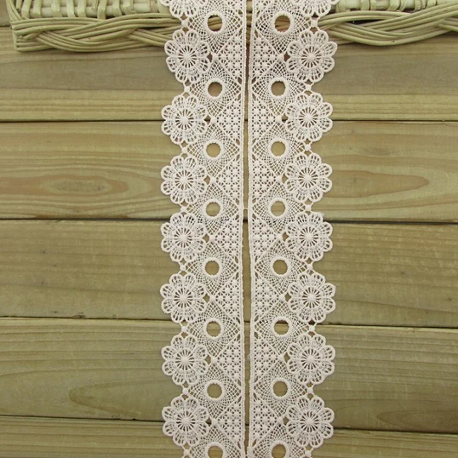 Single Wave Beige 1YDS QJH Брендовое кружево, лента, тесьма, украшение, одна волна, молочный шелк, вышивка, кружево, отделка/ткань, сделай сам, аксессуары для одежды - Цвет: Single Wave Beige