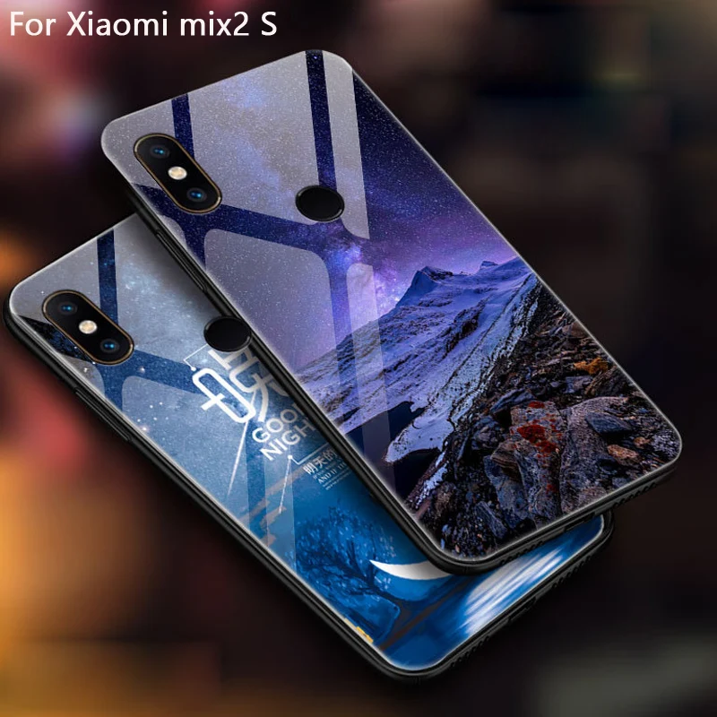 

Стеклянный чехол для Xiaomi Mi Mix 2s, чехол Mix2, Роскошный чехол, стеклянная задняя крышка, полная защита, стеклянный чехол 5,99 дюйма