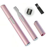 pink color practical electric face eyebrow scissors hair trimmer mini portable women body shaver remover blade razor epilator