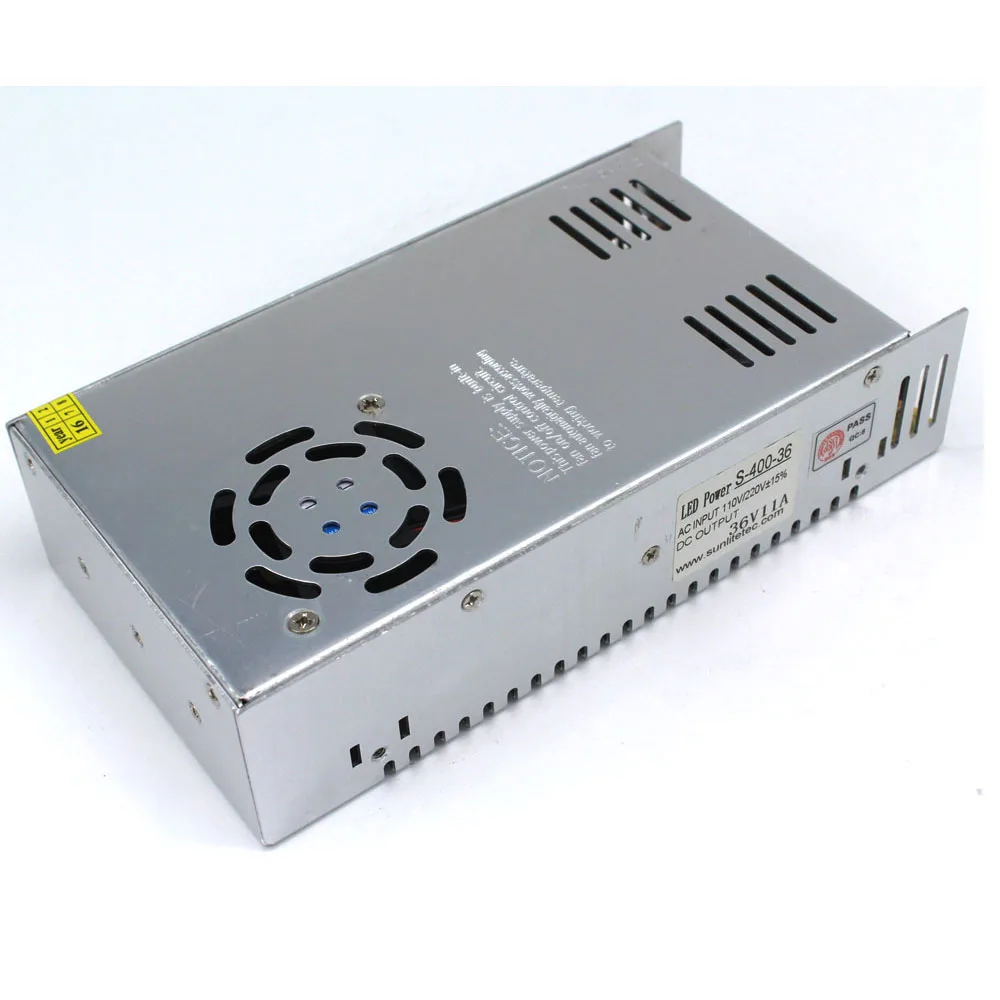 Одиночный выход DC36V 11A 400W Регулируемый переключатель питания трансформатор AC110 220V