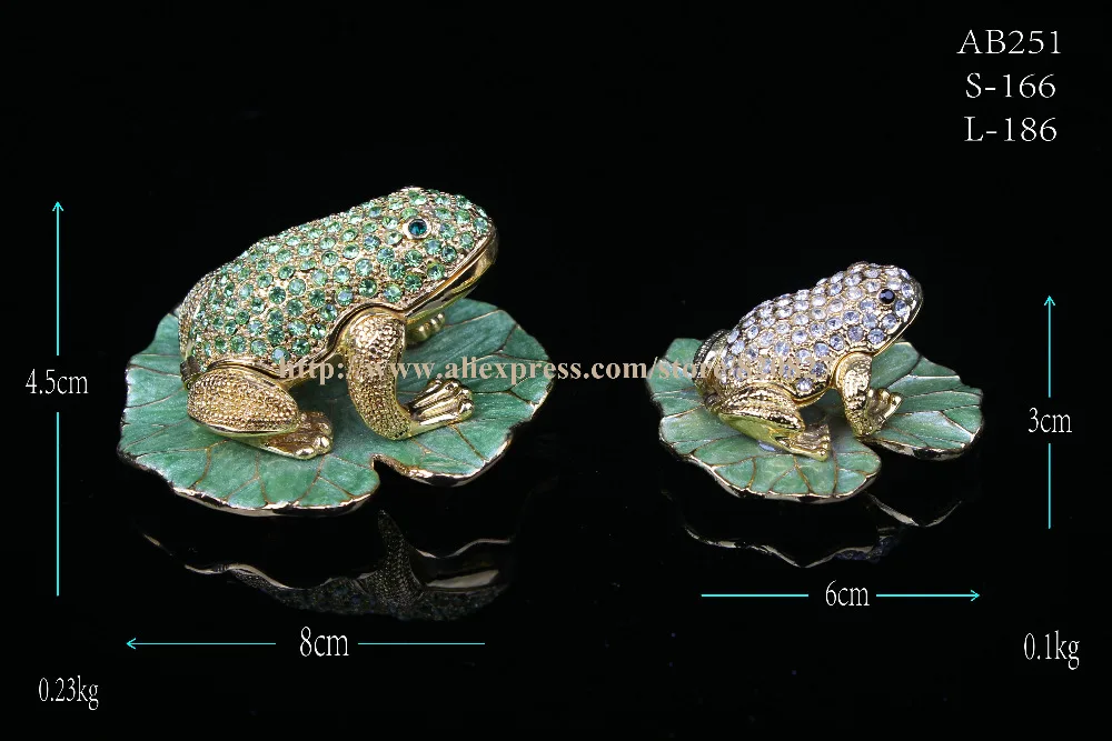 Лягушка на лотоса шкатулка для драгоценностей Коллекционная Хрустальная