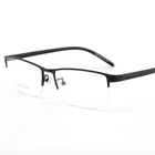 Мужские Полуободковые очки из металлического сплава, прямоугольные, черные, серые, синие, коричневые очки для зрения в деловом стиле, 2019