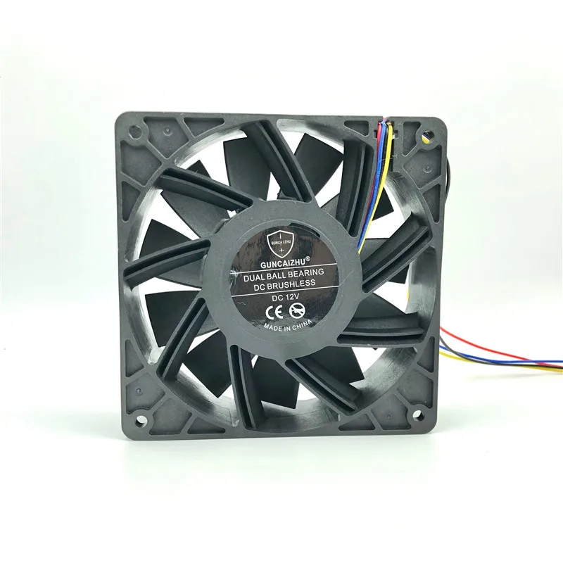 Вентилятор GUNCAIZHU 120 мм pwm 12038 12V 3A 12 см TWOBALL подшипник 120x120x38 супер высокий воздушный