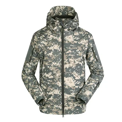 ACU Одежда для охоты, для улицы, Акула, кожа Tad V4, тактическая Millitary softshell куртка, костюм для мужчин, водонепроницаемая, боевая, флисовая куртка для мужчин - Цвет: ACU