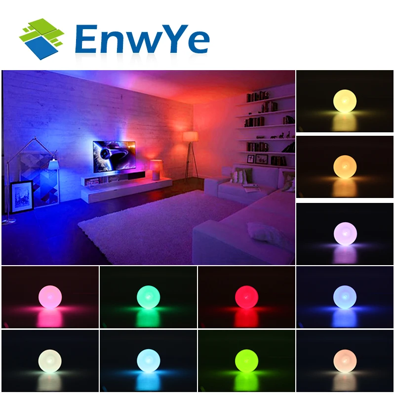 EnwYe E27 светодиодный RGB лампа AC110V 220 В 3 Вт 5 Точечный светильник с регулируемой