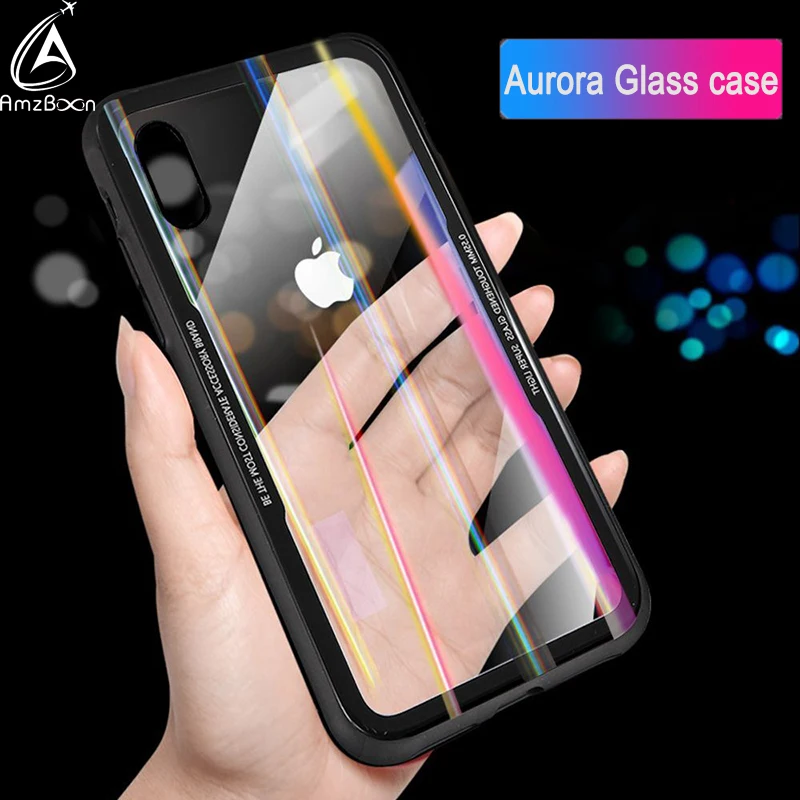 AmzBoon Aurora glass чехол для iphone 7 8 прозрачная задняя крышка из ТПУ X Plus ca |