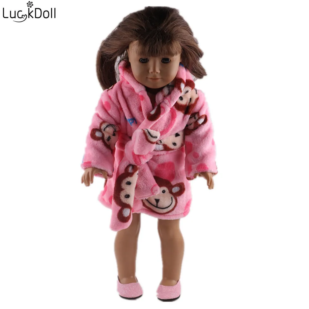 

Модный новый плюшевый халат Luckdoll, подходит для 18-дюймовых американских кукол, лучший подарок для детей