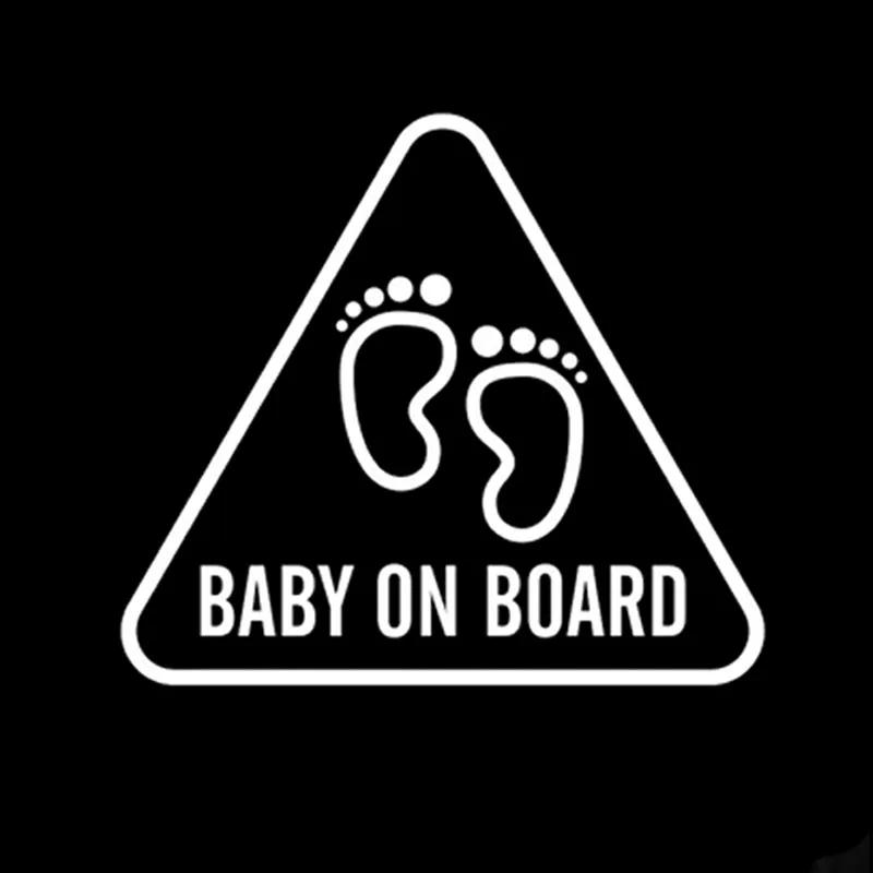

QYPF 14.3CM*12.7CM Lovely BABY ON BOARD Baby In The Car Stickers Warning Vinyl Decals Decoration Black/Silver S9-2037