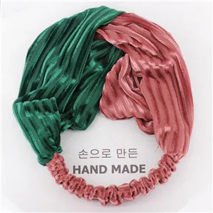 Pink Green Headband Новое поступление, модная женская бархатная Базовая повязка на волосы с крестиком для девушек, элегантная повязка на голову для колледжа, женские мягкие аксессуары для волос - Цвет: Pink Green Headband