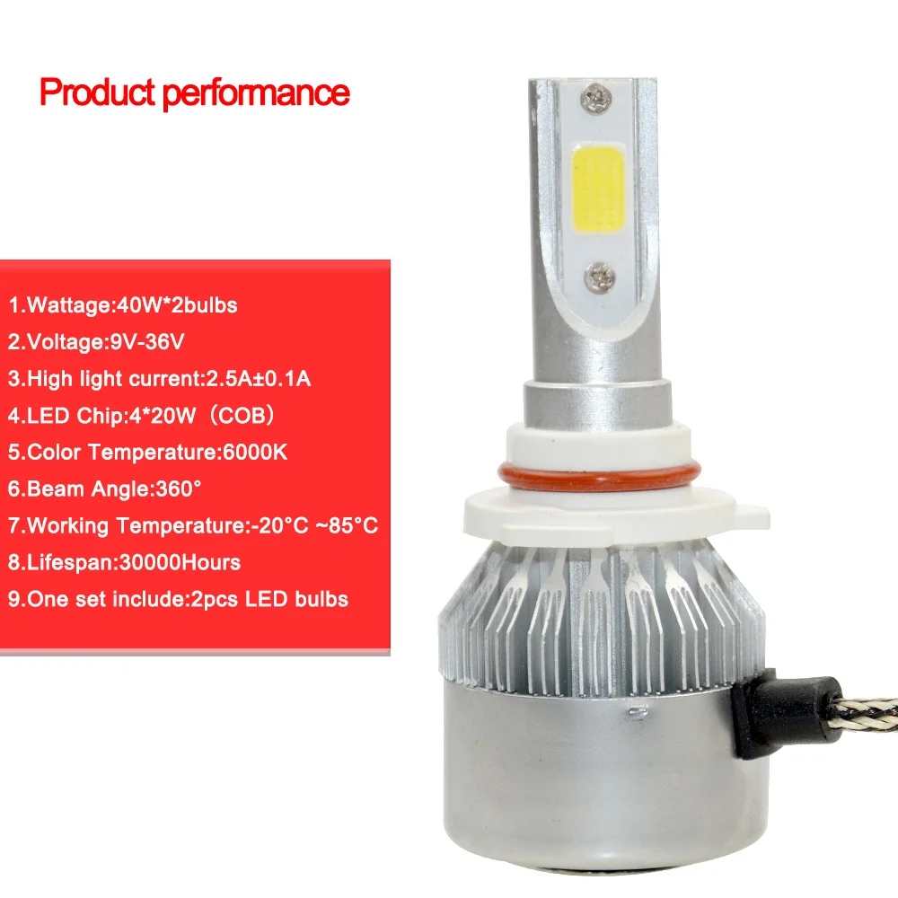 OkeyTech 880 881 H1 H3 H7 H11 H8 H9 9005 H10 9006 светодиодный фар автомобиля лампы COB 80W 7200lm 6000K