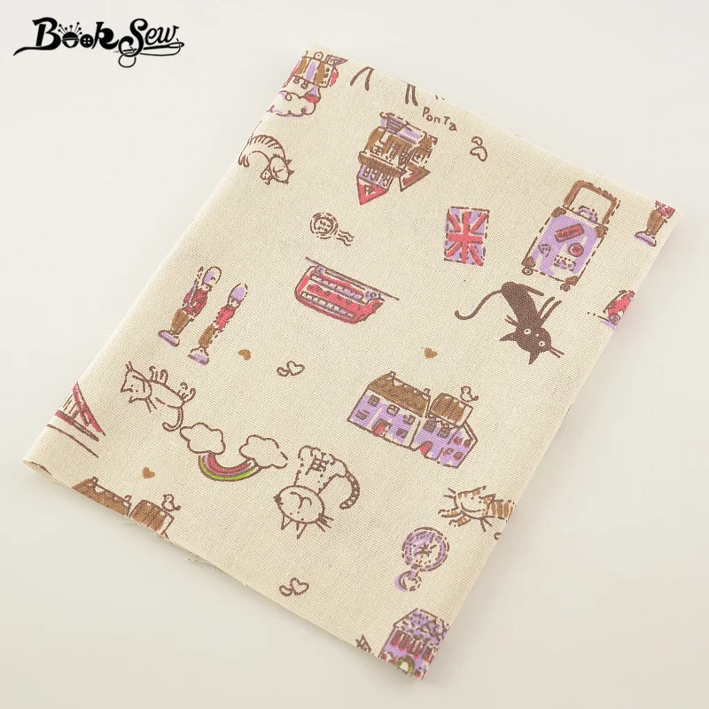 Ткань для шитья из хлопка и льна с рисунком мультфильма Booksew скатерть сумка