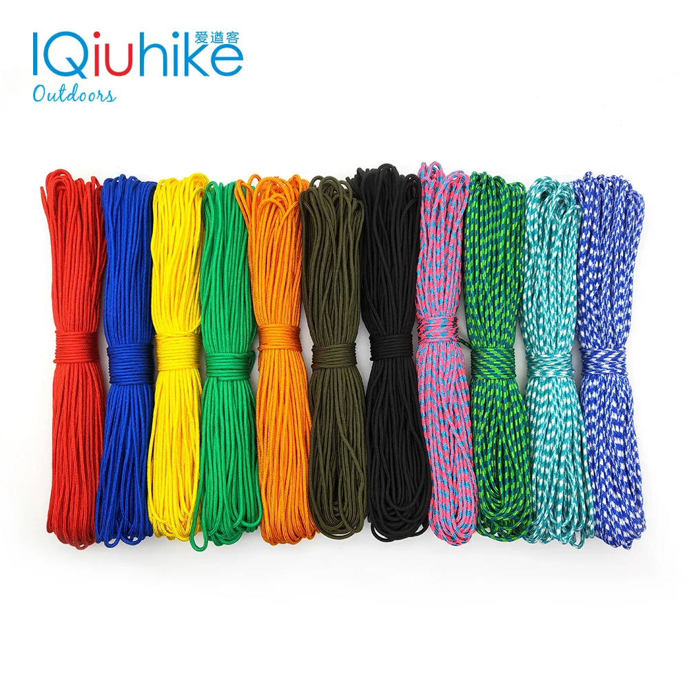 IQiuhike 100 Colors Paracord 2mm 100FT,50FT,25FT One Stand Cores Paracord Rope Paracorde Cord For Jewelry Making Wholesale