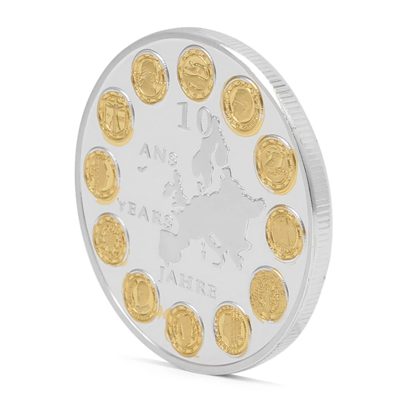 Hot EU 12 Countries Member Silver Plated Commemorative Challenge Coin Physical Token SEP6 #20/12 | Дом и сад