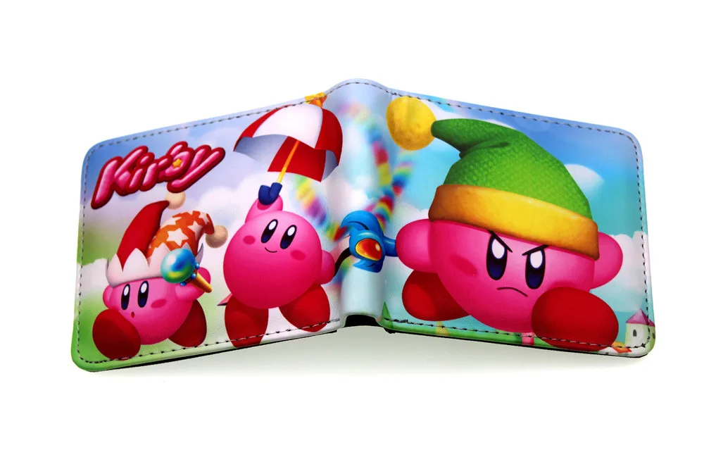 Nintendo Game Kirby Star Allies Pu короткий кошелек Двойные Держатель для кредитных карт с фотографиями держателя слоев кожи мальчиков девочек монета карман на молнии мультфильм кошелек