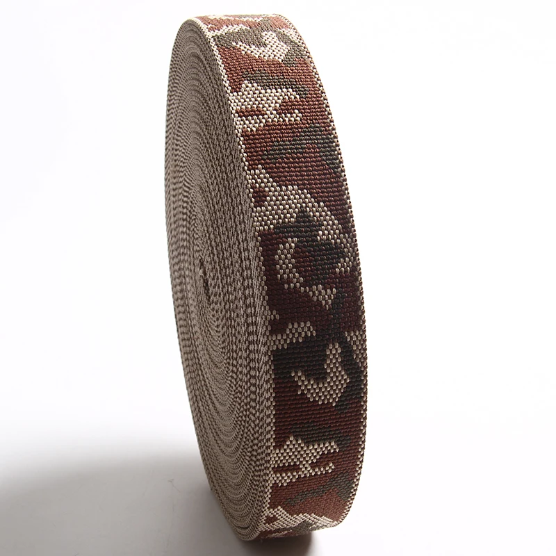 

high quality cotton Camouflage webbing belt hravy thick printing cotton belt with camo brown/beige/green color for sale 40mm