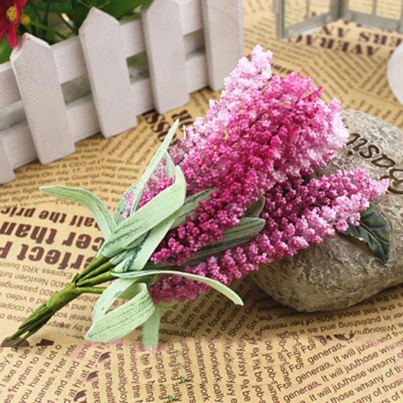 1 букет новый искусственный Лавандовый Шелковый цветок лист для домашнего сада