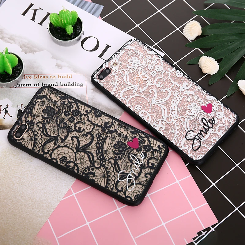 Lace Flower Hard TPU+PC Cases for IPhone XR Case Iphone XS MAX X 8 7 6 6S Plus 5 5S SE Lady Girl Cover Couple Models |