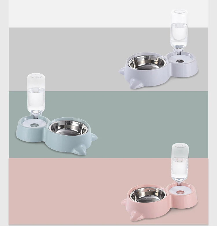 Petshy миска для еды для собак и кошек с бутылкой для воды для щенков, котенков, автоматический дозатор для воды, питатель для домашних животных, двойная миска для воды без мокрого рта