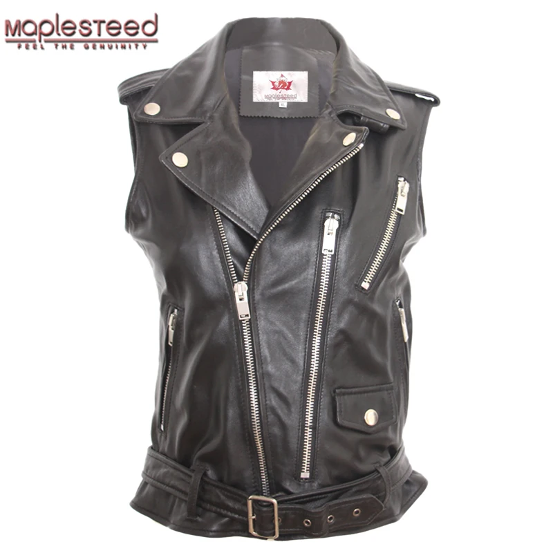 Женский кожаный жилет MAPLESTEED Осенний без рукавов M116|vest for women|womens leather vestleather vest womens |