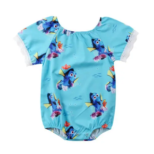 Комбинезон для новорожденных девочек боди летняя кружевная одежда с короткими