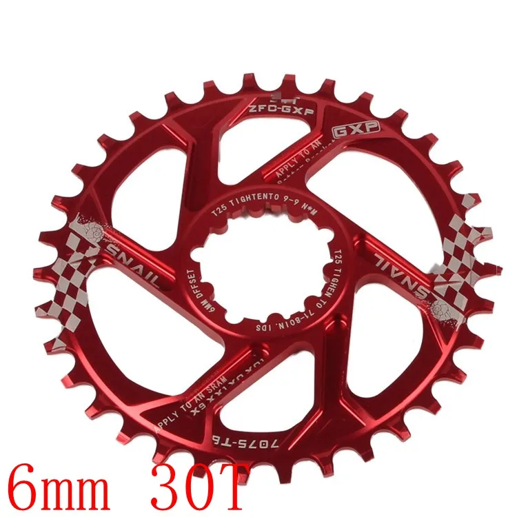 6mm 30T red Улитка цепное кольцо для GXP 6 мм 1 мм смещение круглый Орел 30 32 34 Т 36 38 40X9X0 XX1 XO1 MTB велосипед цепное колесо велосипед зубная пластина - Цвет: 6mm 30T red