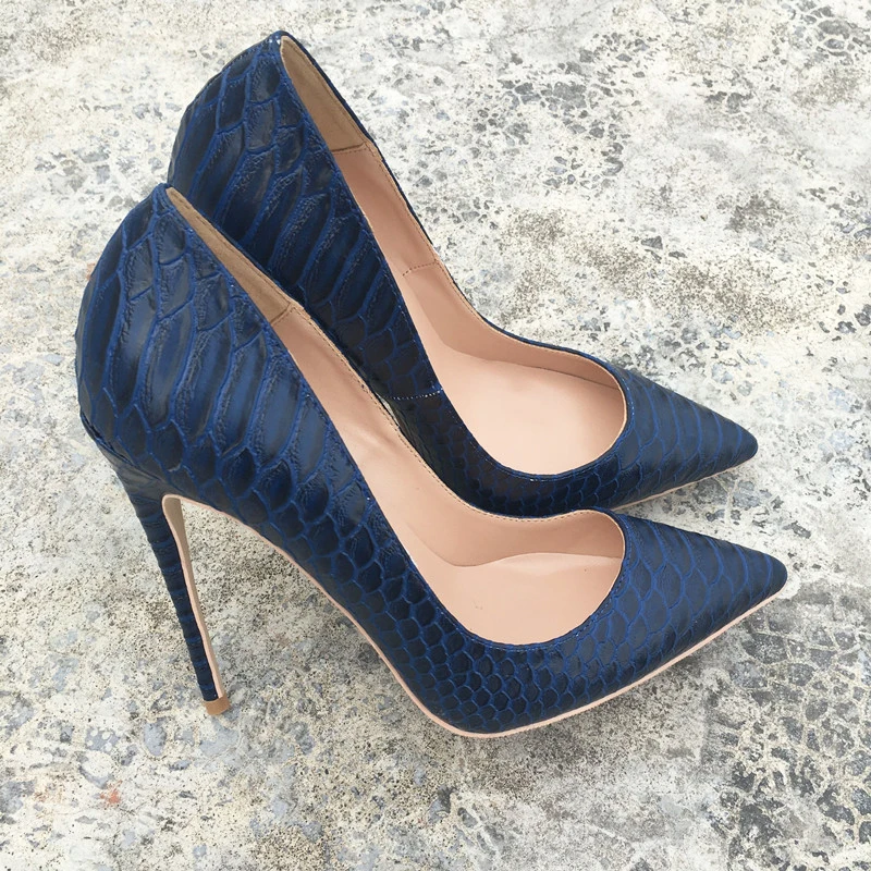 

Free shipping fashion women pumps snake printed navy leather pointed toe high heels shoes pumps 12cm 10cm 8cm Stiletto