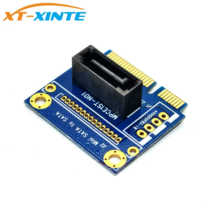 XT-XINTE mSATA-SATA конвертер карта Mini SATA до 7Pin SATA PCI-e удлинитель адаптер половина размера для 2," 3,5" HDD SSD жесткий диск