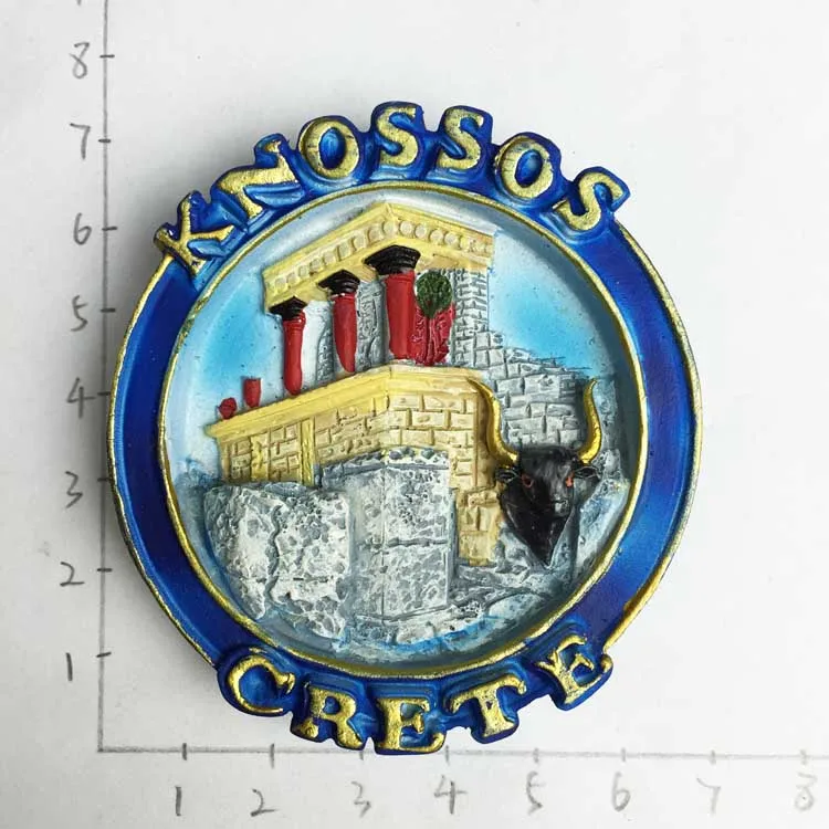 Cretan старинное место бык росписи наклейки на холодильник знаковые магниты