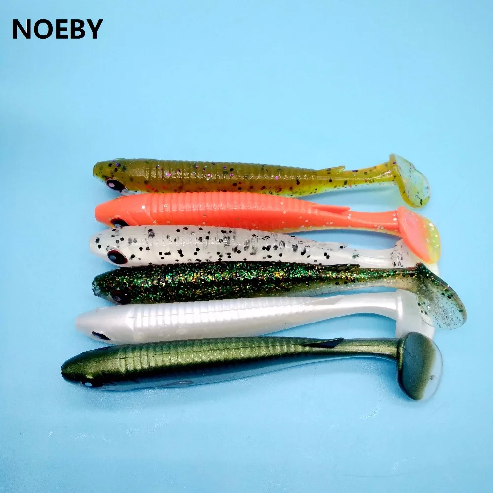 NOBEY 5485 8 шт./лот Мягкая приманка г/10 см 6 цветов силиконовые приманки с объемными