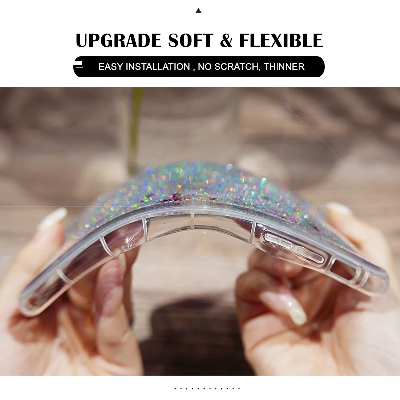 Fashion Liquid Glitter Sand Mobile Phone Case For iphone 5 5S SE 6 6s 8 7 Plus X XR XS Max Heart Sequins Plastic Soft case |