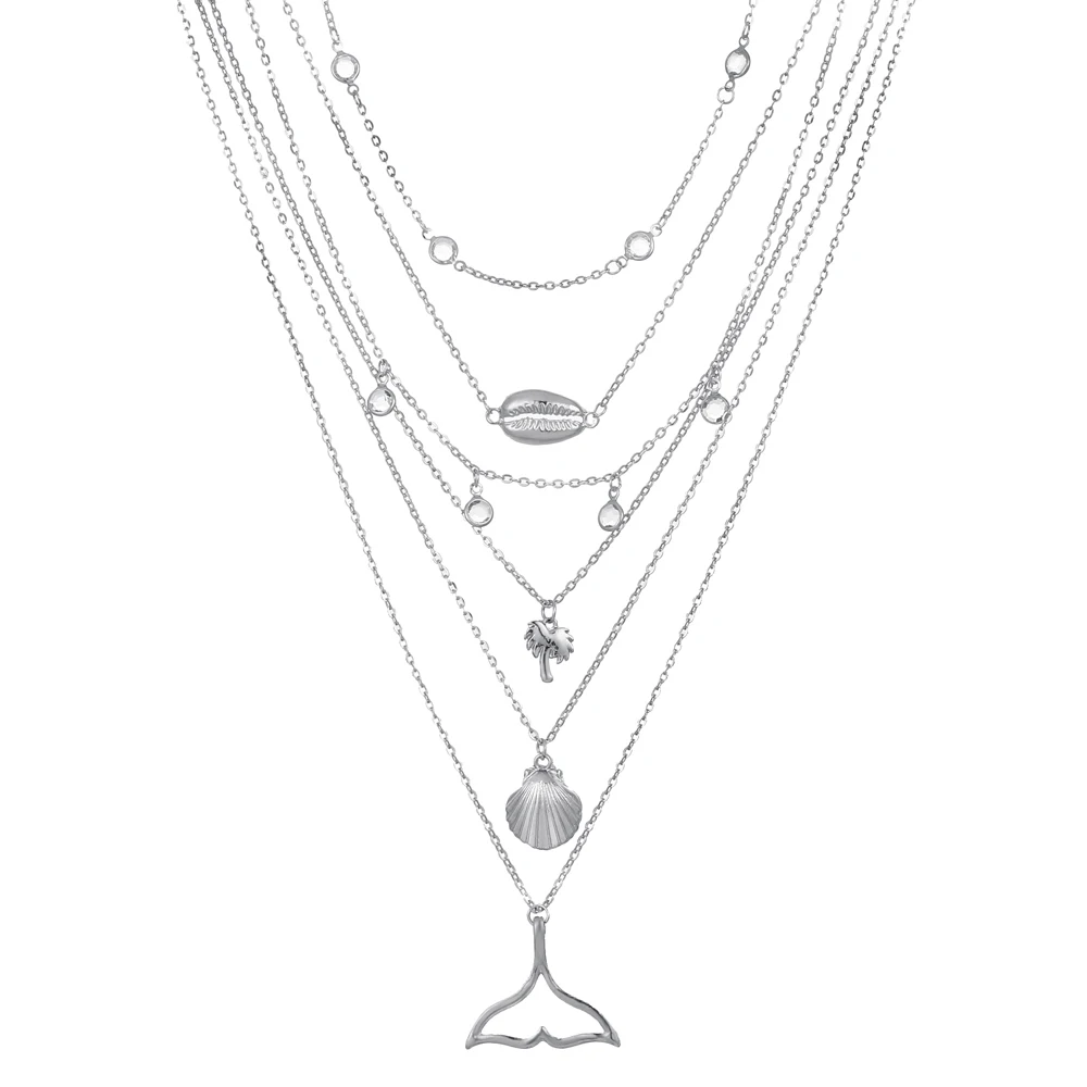FNIO ретро Шарм ожерелье Ms КОКОСОВАЯ СКОРЛУПА кулон в виде рыбьего хвоста