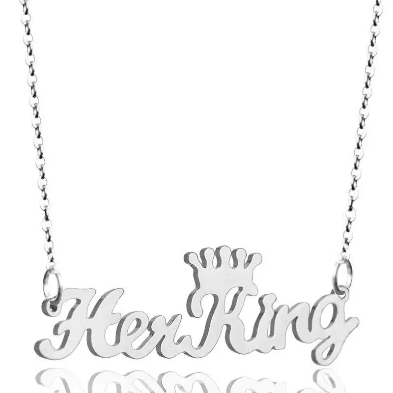 Корона Love King ожерелье Золотая королева принцесса именная табличка ожерелья