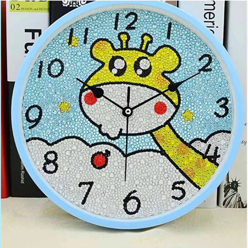 DIY часы алмазная живопись Дети DIY мультфильм алмазная живопись часы Размер алмазная живопись вышивка детские игрушки кристалл
