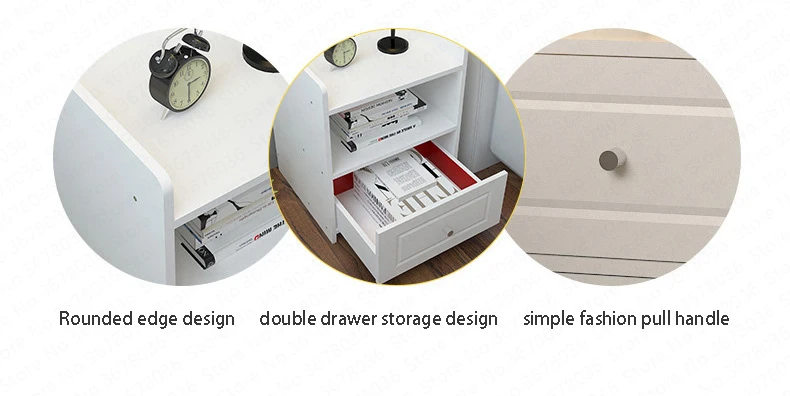 LK601 простой шкафчик для хранения в спальню с выдвижным ящиком современная деревянная прикроватная тумбочка простая сборка прикроватный столик с круглой ручкой