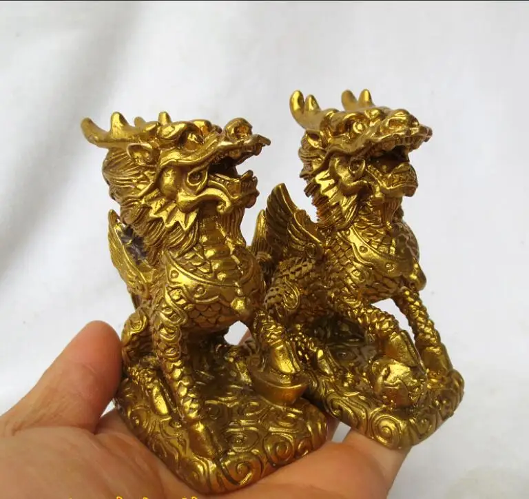YM 831 Чистая медь Qilin украшения денежные средства в городской дом для борьбы со