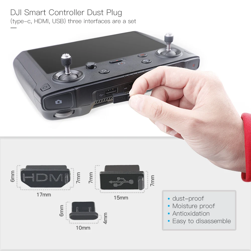 3 шт./компл. силиконовая Пылезащитная заглушка для DJI Mavic 2 Smart Controller HDMI/USB/Type-C крышка