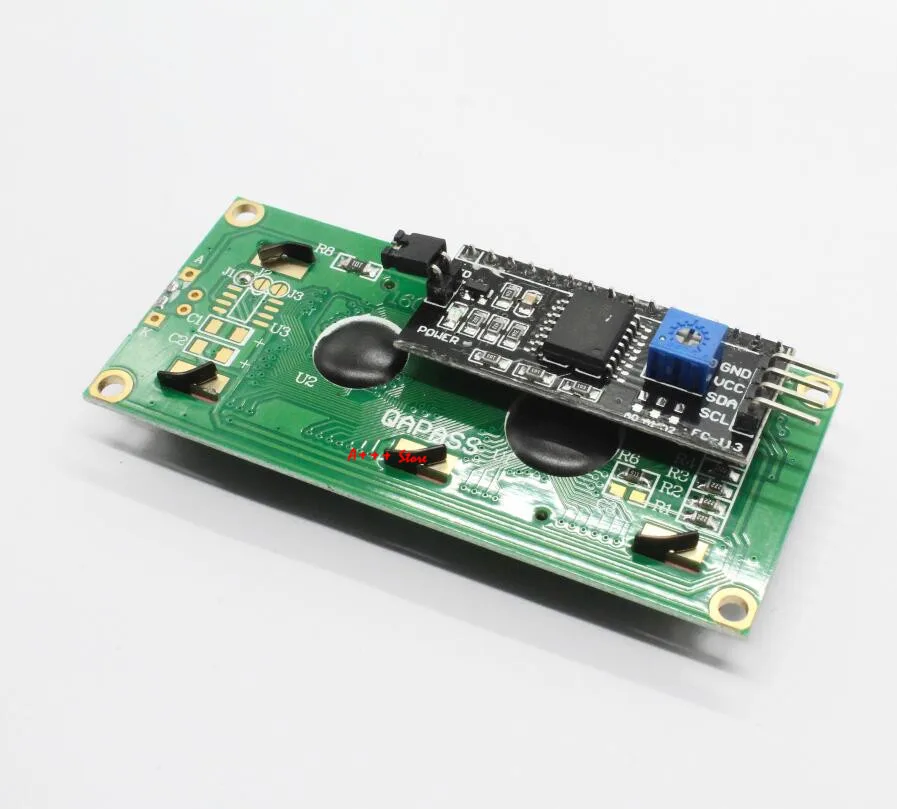 Плата адаптера для ЖК дисплея 1602 + I2C LCD Модуль синий/зеленый экран PCF8574 IIC/I2C