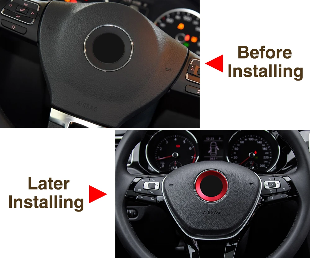 Автомобильный Стайлинг эмблема на рулевое колесо с логотипом наклейка для Volkswagen