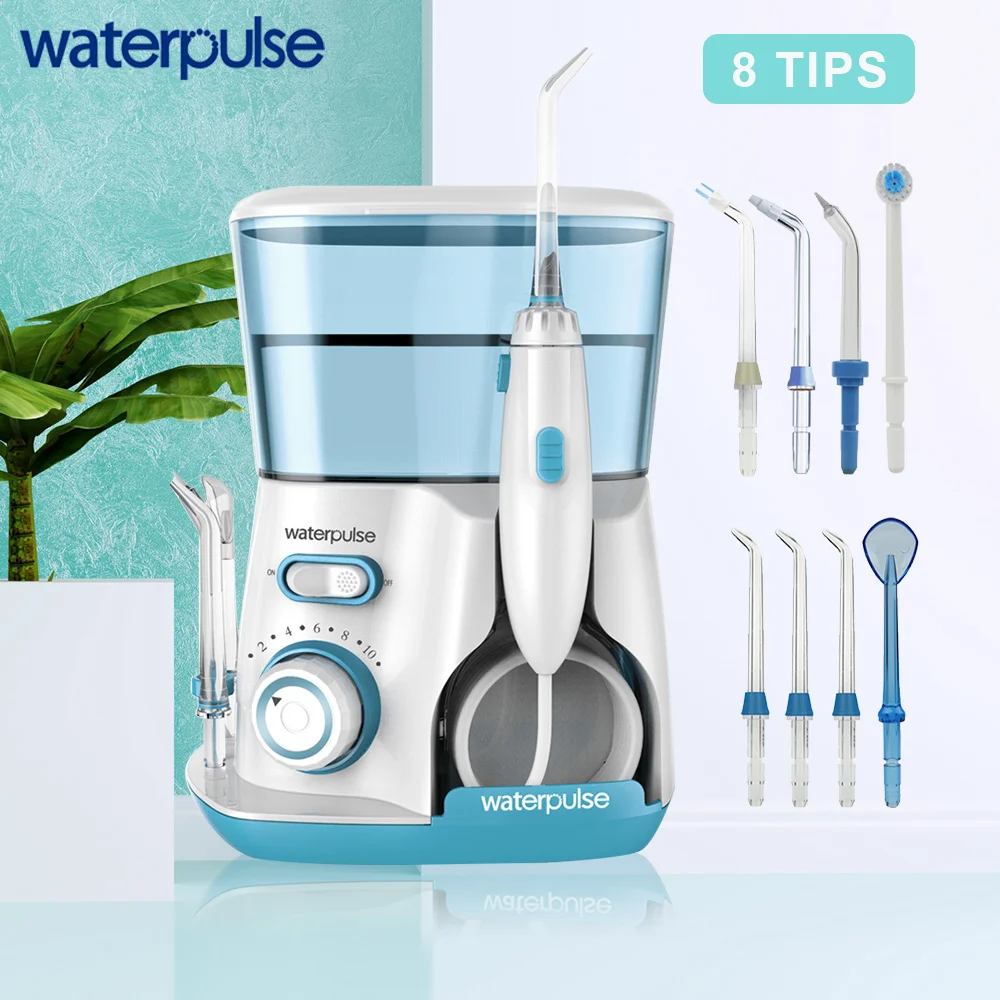 Waterpulse V300 8 Tips 800ml Oral Dental Irrigator Water Flosser Oral Hygiene Water Floss Dental Irrigato Flosser Water Flossing
