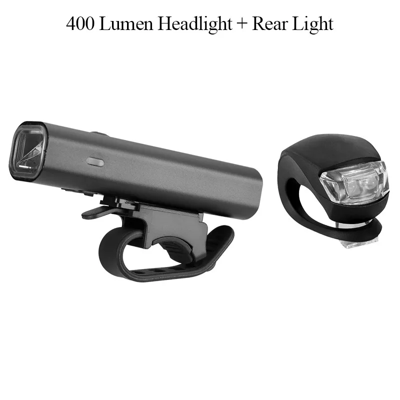 400 lumen group 2 ROCKBROS велосипедный Руль Передняя лампа 400LM велосипедный светильник головной светильник MTB езда на велосипеде USB Перезаряжаемый флэш-светильник безопасный задний светильник - Цвет: 400 lumen group 2