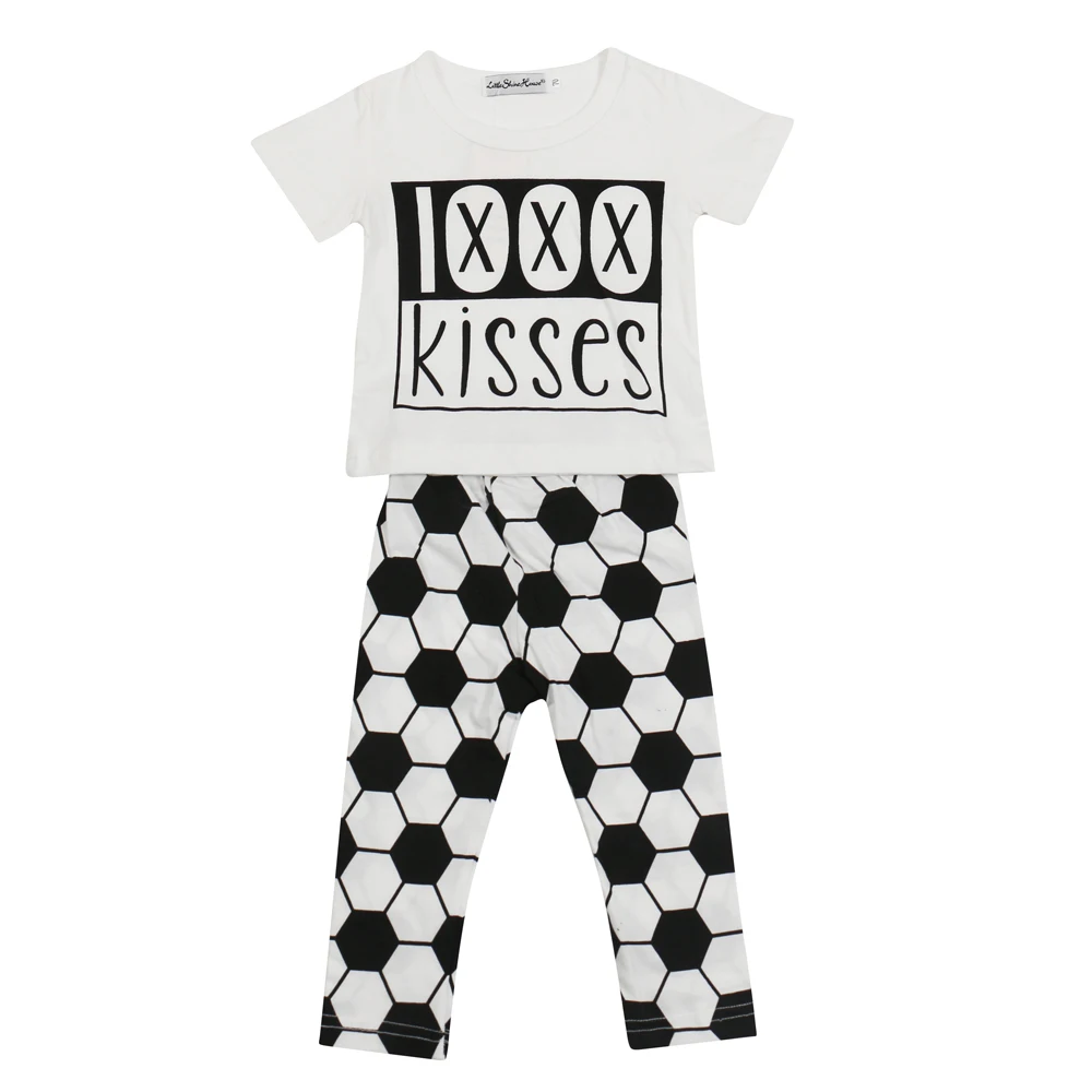 2020 summer style Baby Boys clothes Girl Clothing Sets Football pattern short sleeve + trousers Infantis Newborn | Детская одежда и