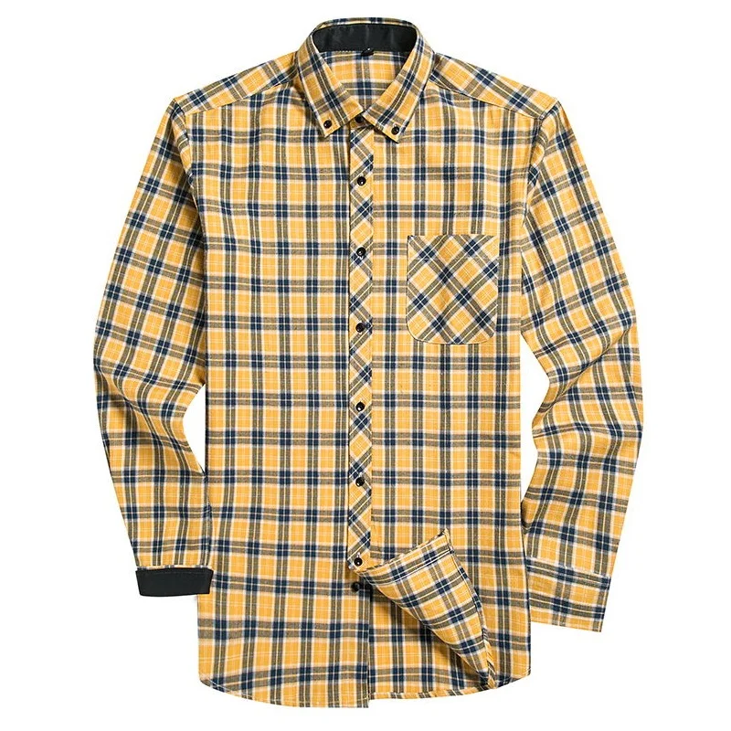 Plaid Shirts Dress Cotton Solid Shirt Men Spring Casual Flannel Camisa Masculina camisa masculina | Мужская одежда